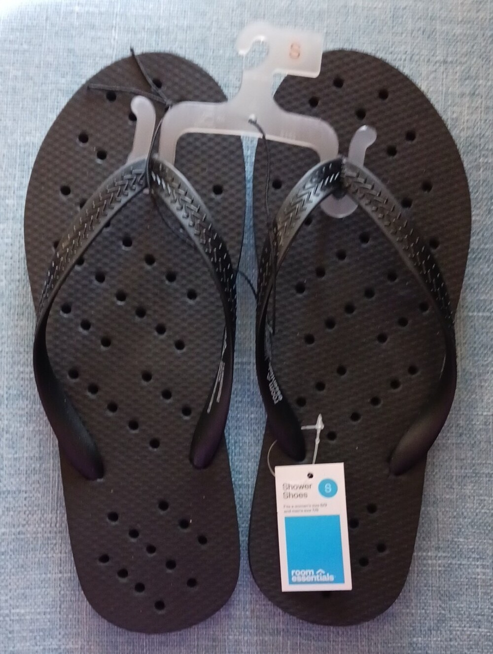 New! Men's Black Shower Flip Flops - Flops